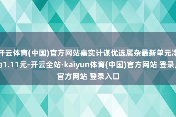 开云体育(中国)官方网站嘉实计谋优选羼杂最新单元净值为1.11元-开云全站·kaiyun体育(中国)官方网站 登录入口